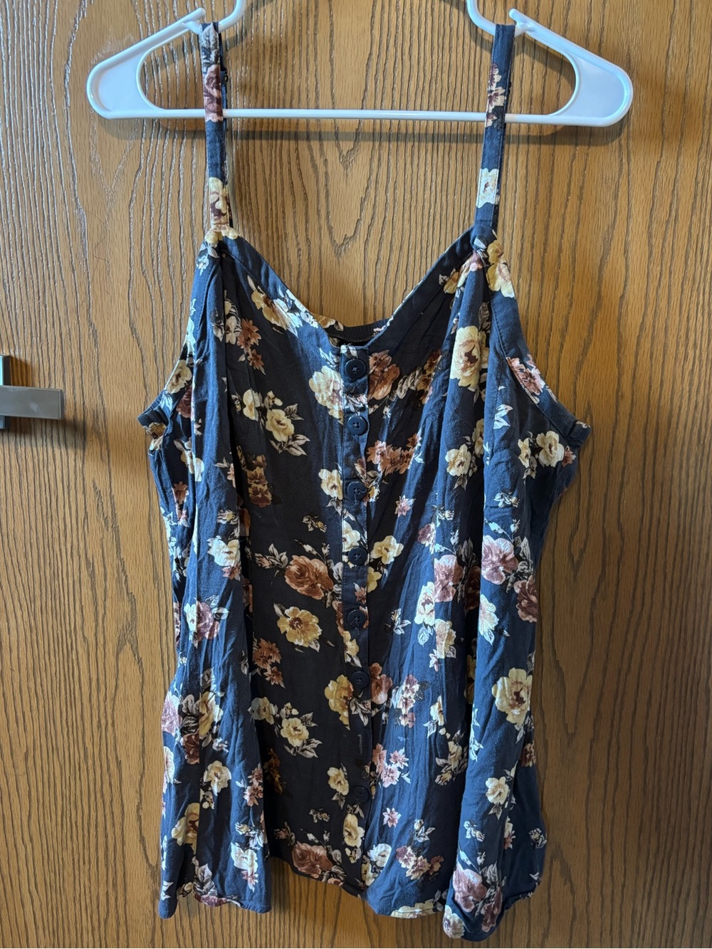 torrid blue Floral Button-Front Cami tank